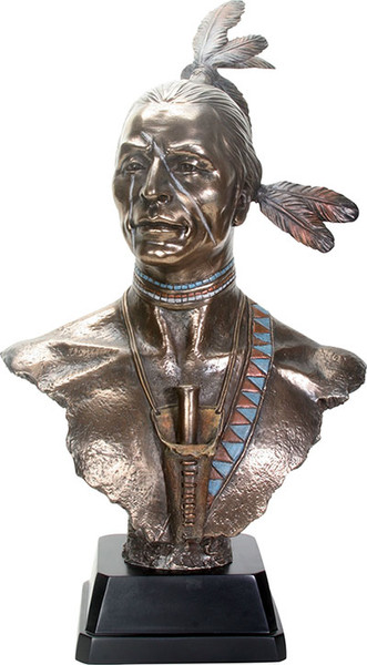 Large Native American Indian Bust Statue